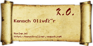 Kensch Olivér névjegykártya